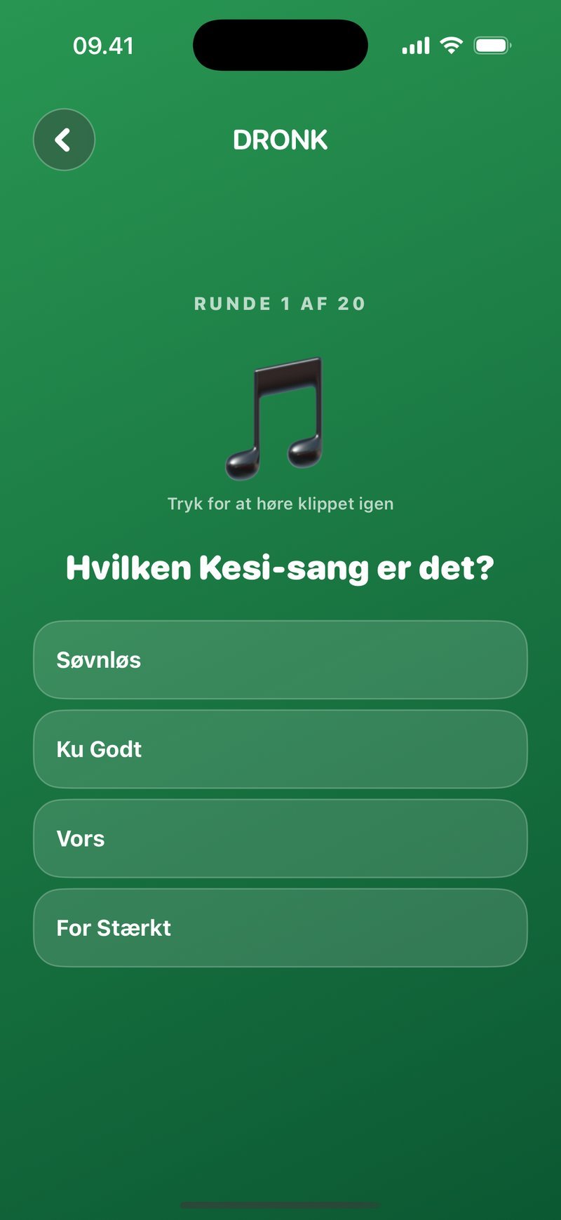 Gæt Sangen i Dronk — musikquiz med rigtige klip fra hele kataloget