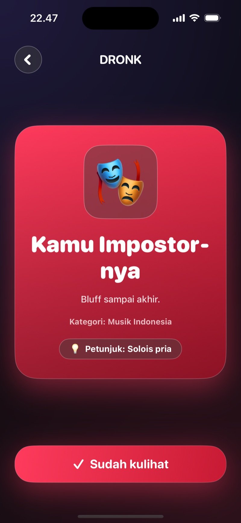 Game impostor di Dronk: kamu impostor-nya dan nggak tahu katanya
