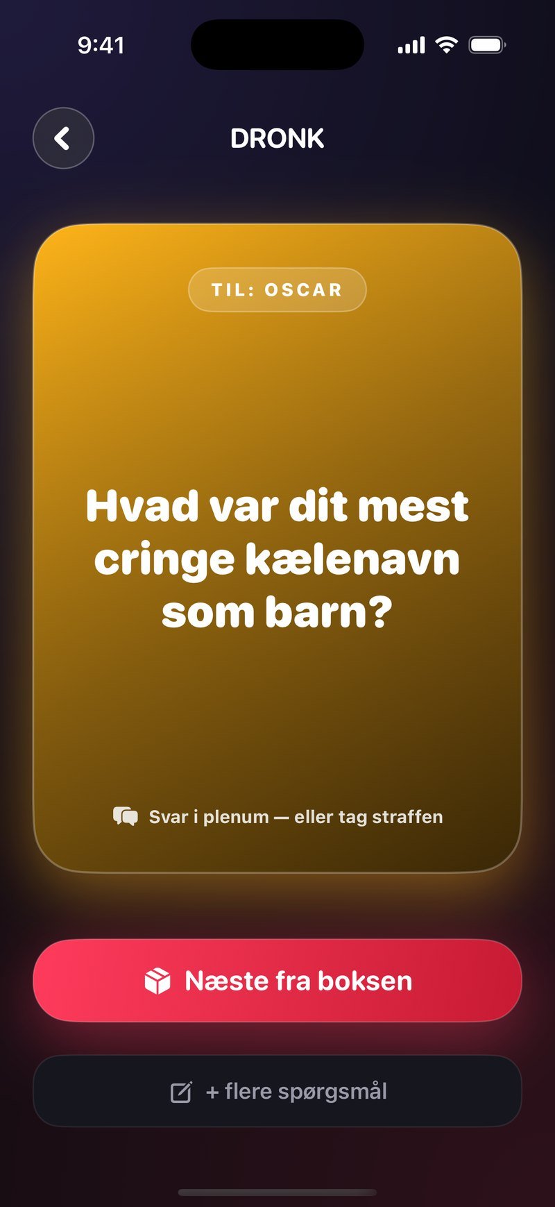 Pandoras Æske i Dronk: et anonymt spørgsmål trækkes fra boksen