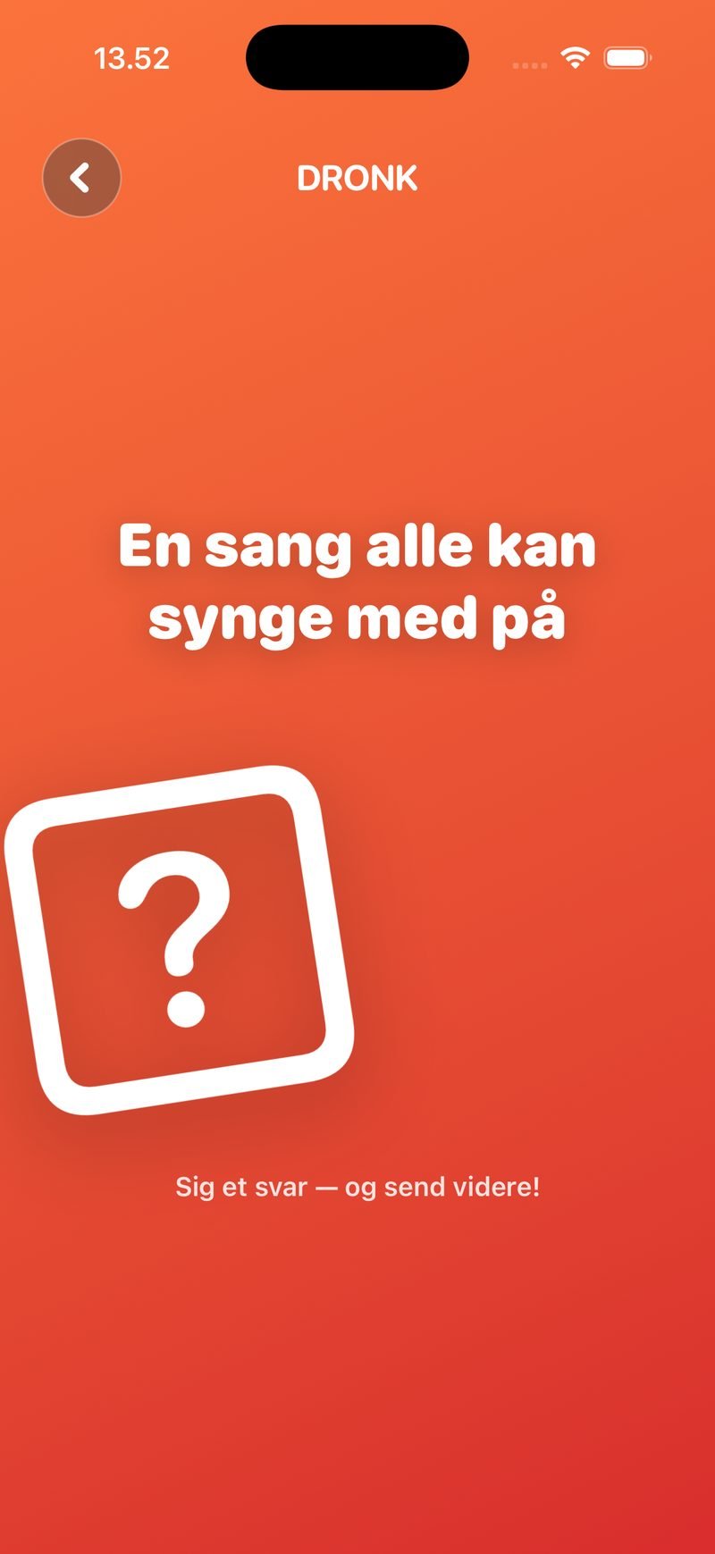 Bomben i Dronk — kategorien En sang alle kan synge med på over den tikkende bombe