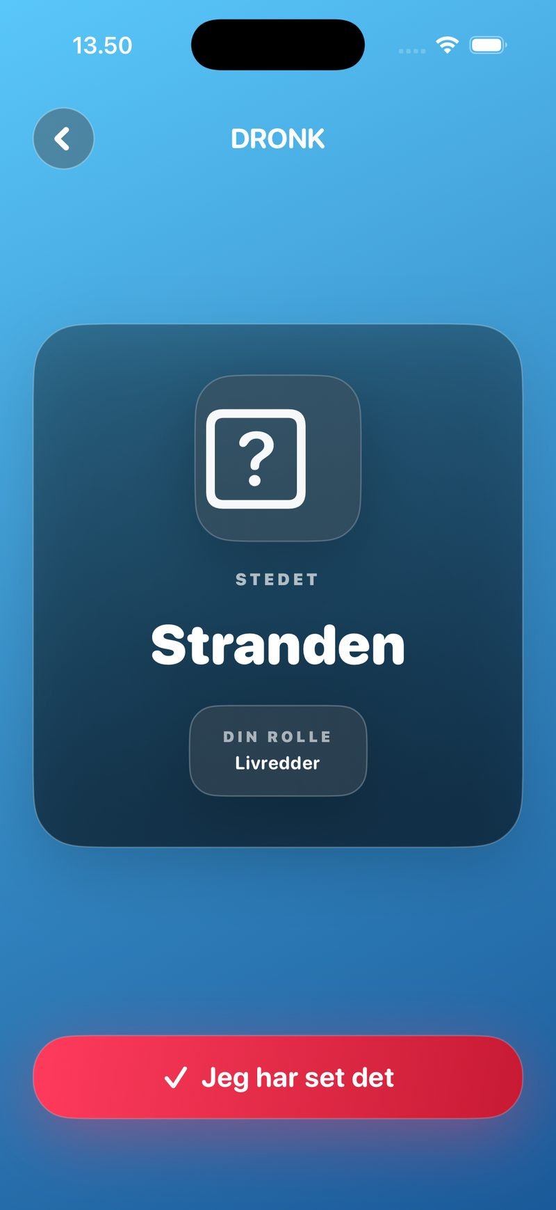 Medspiller-kortet i Spionen: Stedet Stranden og Din rolle Livredder