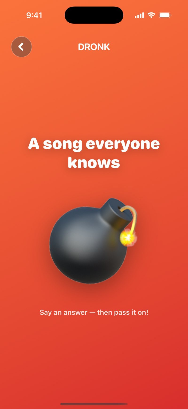 Bomba w Dronk: kategoria 'A song everyone knows' na ekranie, a ukryty lont się pali