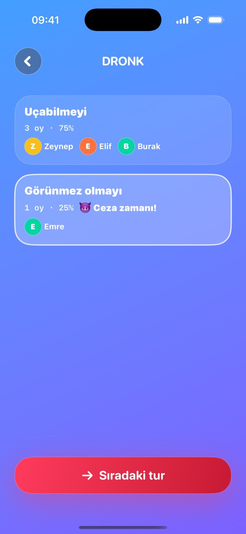 Dronk'ta Hangisini Seçerdin LIVE sonucu: iki taraf oy sayıları ve yüzdeleriyle, azınlık ceza alır, Sıradaki tur düğmesi