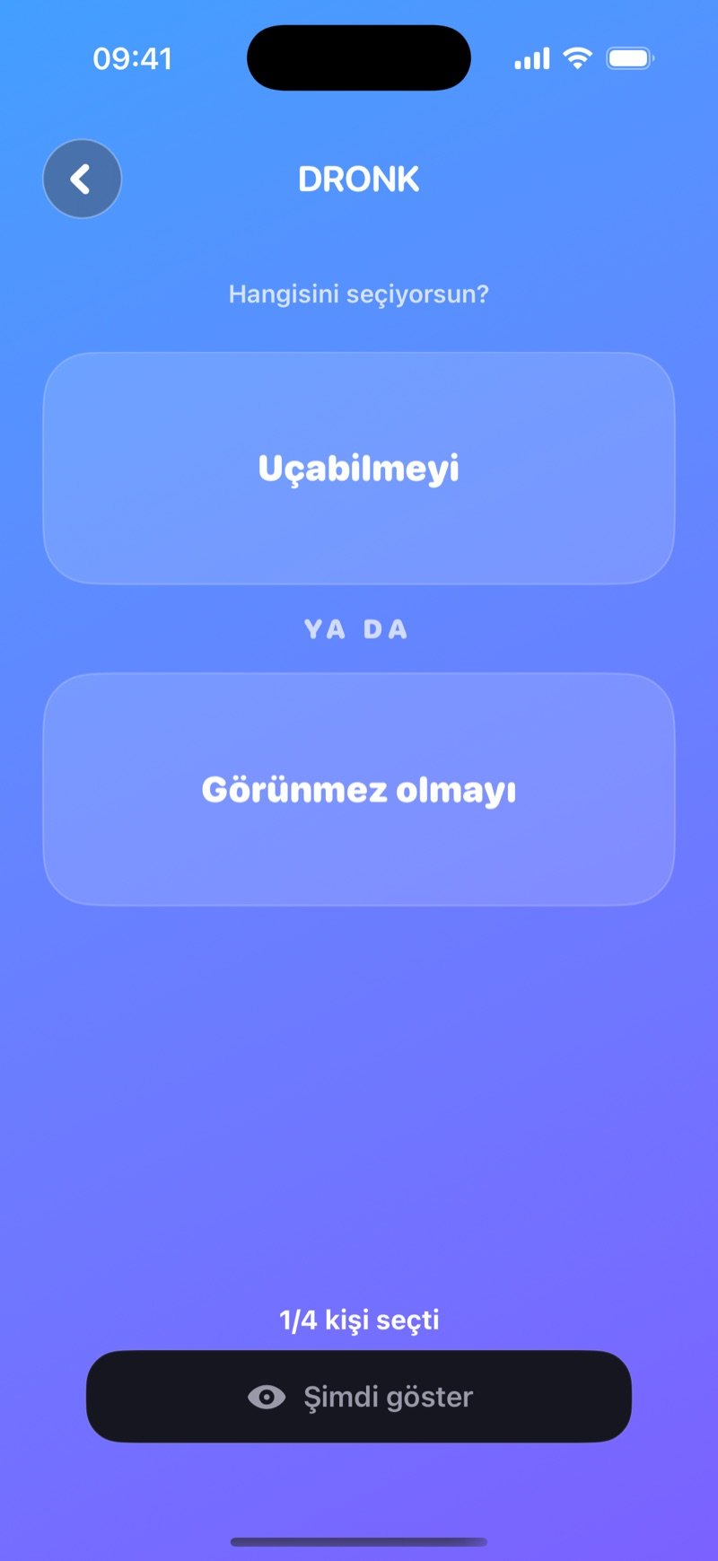 Dronk'ta Hangisini Seçerdin LIVE oylaması: iki seçenek, kaç kişinin seçtiği ve Şimdi göster düğmesi