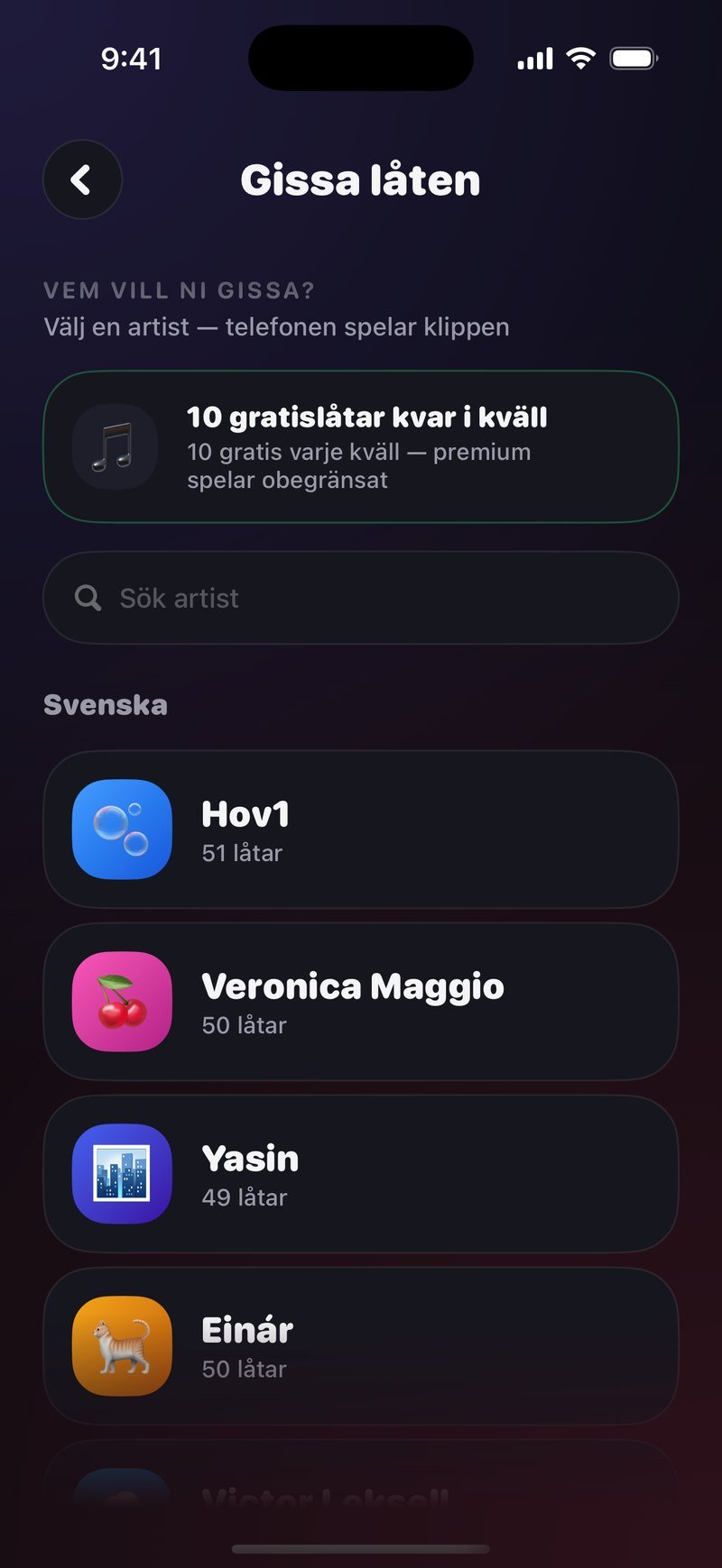 Gissa låten i Dronk: listan med svenska artister, bland dem Hov1, Veronica Maggio, Yasin och Einár