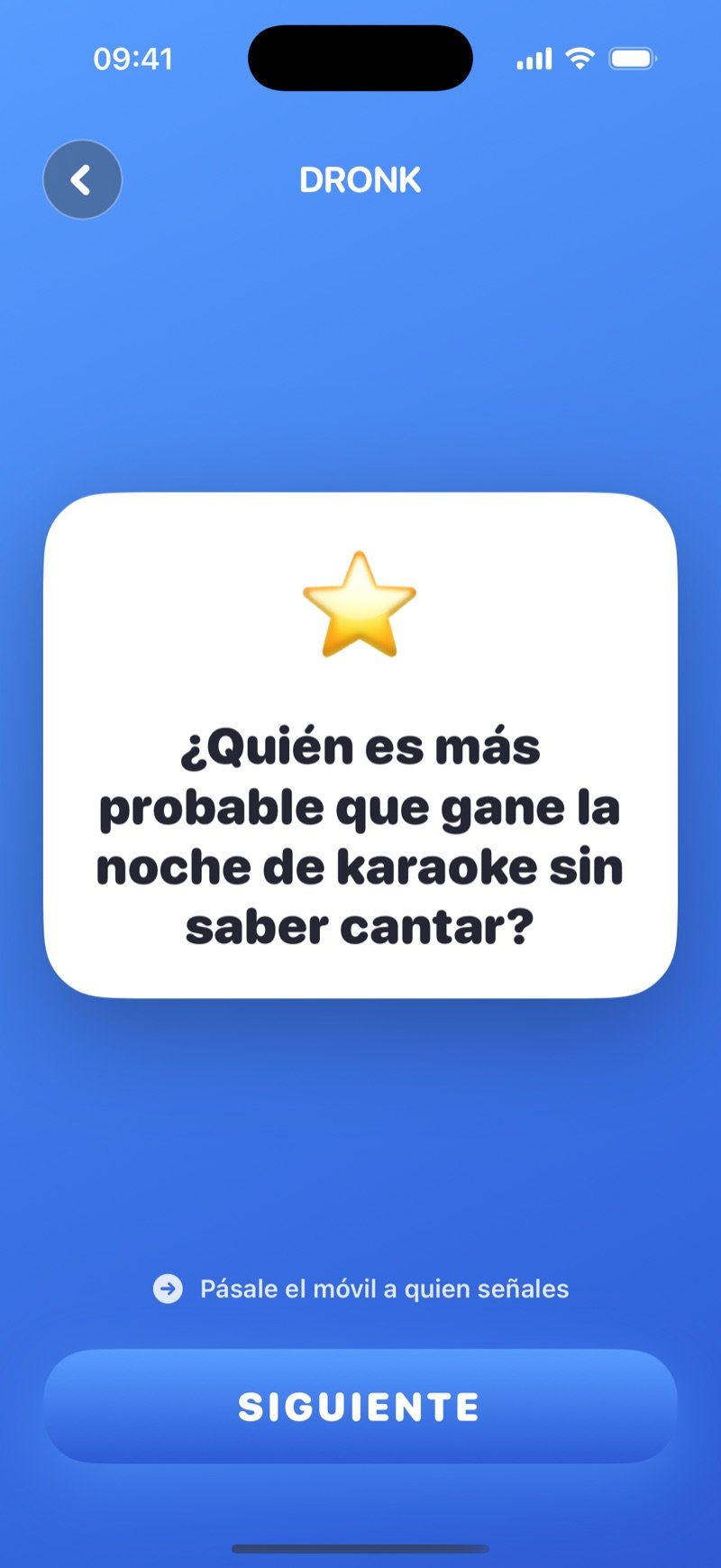 Quién es más probable en la app Dronk: una carta de pregunta del pack The Classics