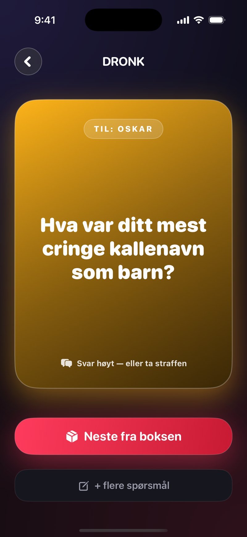 Pandoras eske i Dronk: et anonymt spørsmål til Oskar om hans mest cringe kallenavn som barn