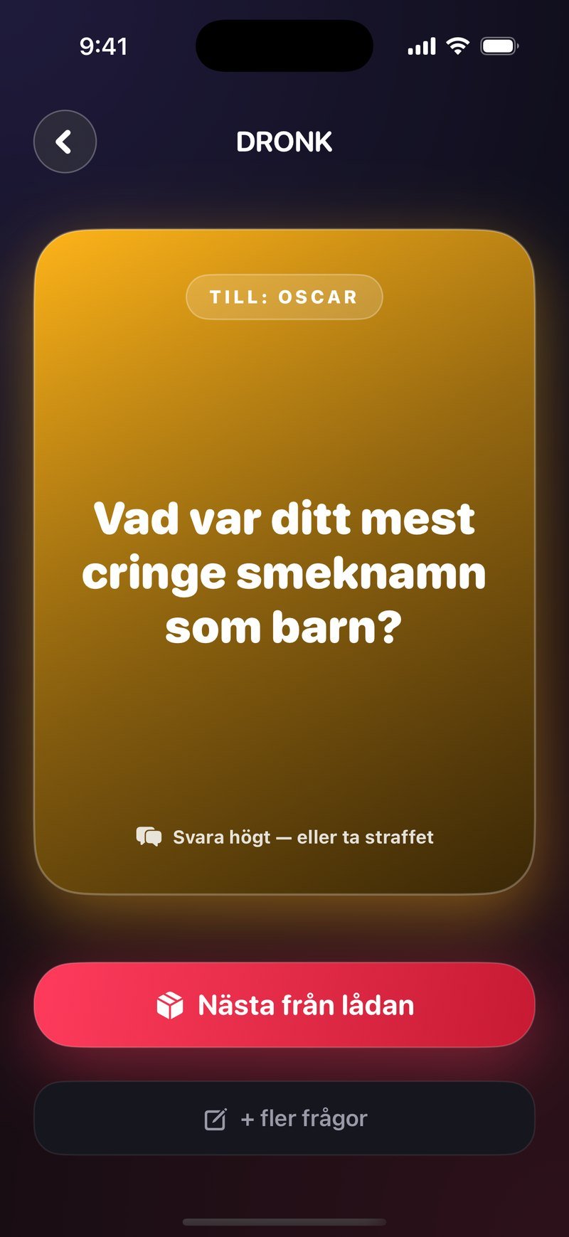 Pandoras ask i Dronk: en anonym fråga till Oscar om hans mest cringe smeknamn som barn