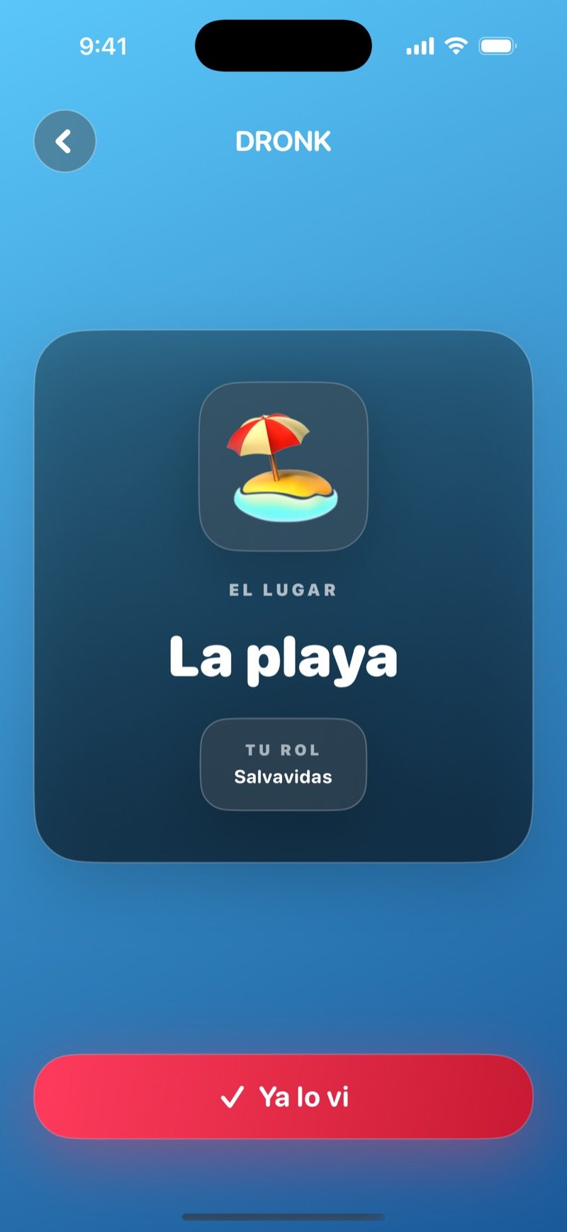 Carta de agente en El Espía: el lugar secreto y tu rol, sobre el fondo azul del juego