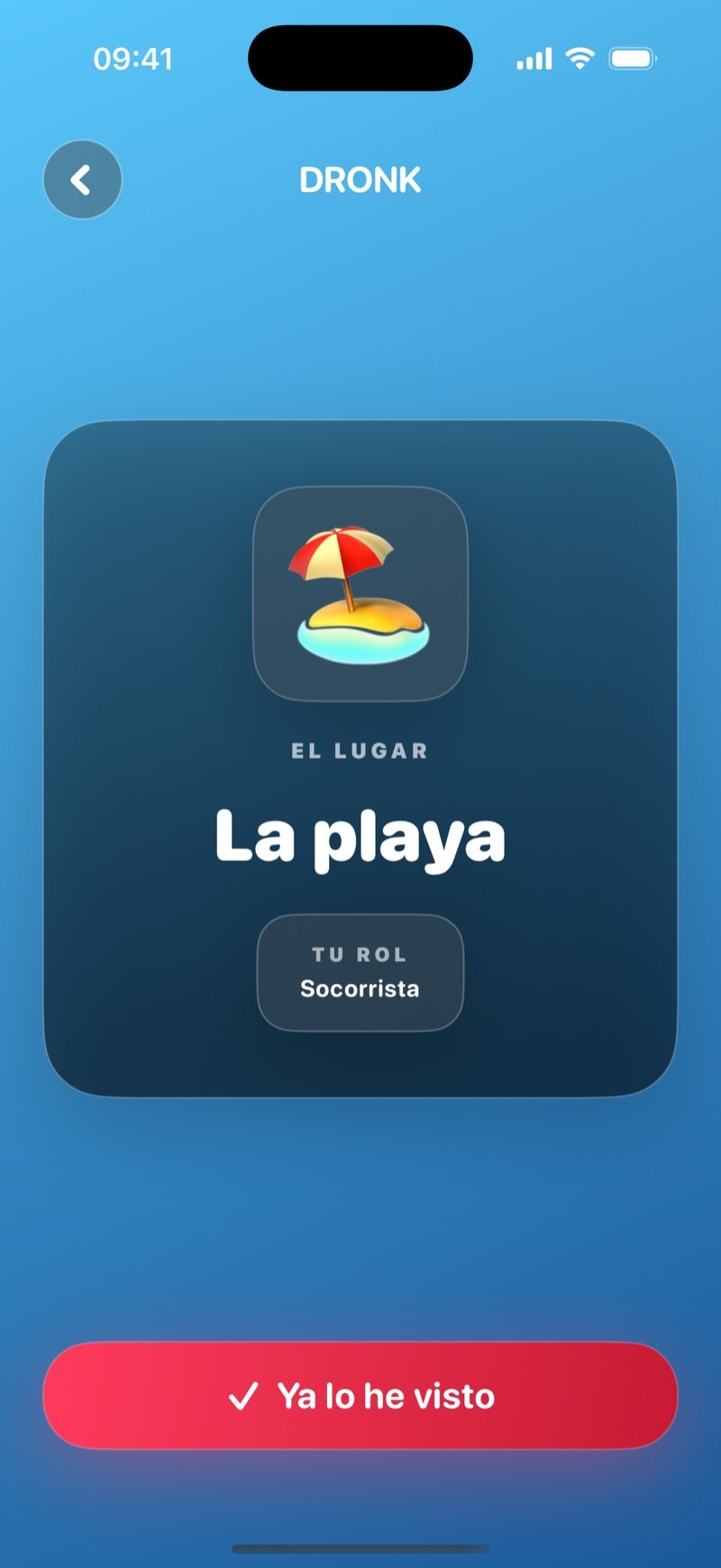 La carta de un agente en El Espía: The Location, The Beach, Your Role, Lifeguard, sobre el fondo azul del juego (captura de la versión en inglés)