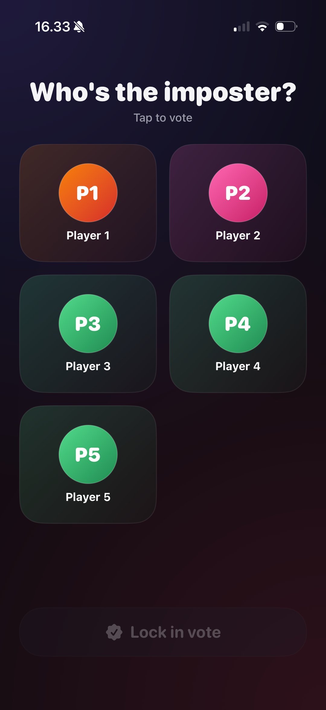 Voting screen