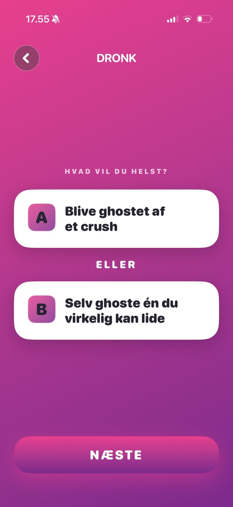 Vælg en pakke i Hvad vil du helst?